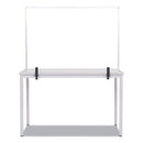MasterVision® wholesale. Protector Series Glass Aluminum Desktop Divider, 40.9 X 0.16 X 27.6, Clear. HSD Wholesale: Janitorial Supplies, Breakroom Supplies, Office Supplies.