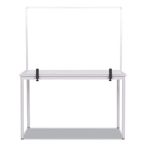 MasterVision® wholesale. Protector Series Glass Aluminum Desktop Divider, 40.9 X 0.16 X 27.6, Clear. HSD Wholesale: Janitorial Supplies, Breakroom Supplies, Office Supplies.