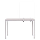 MasterVision® wholesale. Protector Series Frameless Glass Desktop Divider, 55.1 X 0.16 X 35.4, Clear-aluminum. HSD Wholesale: Janitorial Supplies, Breakroom Supplies, Office Supplies.