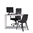 MasterVision® wholesale. Protector Series Frameless Glass Desktop Divider, 55.1 X 0.16 X 35.4, Clear-aluminum. HSD Wholesale: Janitorial Supplies, Breakroom Supplies, Office Supplies.
