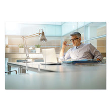 Load image into Gallery viewer, MasterVision® wholesale. Protector Series Frameless Glass Desktop Divider, 55.1 X 0.16 X 35.4, Clear-aluminum. HSD Wholesale: Janitorial Supplies, Breakroom Supplies, Office Supplies.