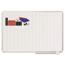 Load image into Gallery viewer, MasterVision® wholesale. Grid Planning Board W- Accessories, 1 X 2 Grid, 48 X 36, White-silver. HSD Wholesale: Janitorial Supplies, Breakroom Supplies, Office Supplies.