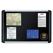 Load image into Gallery viewer, MasterVision® wholesale. Black Fabric Bulletin Board, 24 X 36, Silver-black. HSD Wholesale: Janitorial Supplies, Breakroom Supplies, Office Supplies.