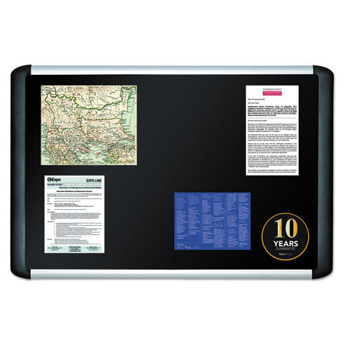 MasterVision® wholesale. Black Fabric Bulletin Board, 36 X 48, Silver-black. HSD Wholesale: Janitorial Supplies, Breakroom Supplies, Office Supplies.