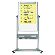 Load image into Gallery viewer, MasterVision® wholesale. Magnetic Reversible Mobile Easel, Vertical Orientation, 35.4&quot; X 47.2&quot;, Board, 80&quot; Tall Easel, White-silver. HSD Wholesale: Janitorial Supplies, Breakroom Supplies, Office Supplies.