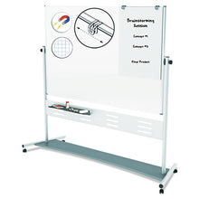 Load image into Gallery viewer, MasterVision® wholesale. Magnetic Reversible Mobile Easel, Horizontal Orientation, 70.8&quot; X 47.2&quot; Board, 80&quot; Tall Easel, White-silver. HSD Wholesale: Janitorial Supplies, Breakroom Supplies, Office Supplies.