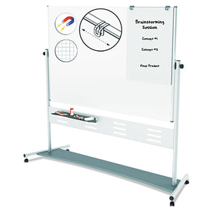 MasterVision® wholesale. Magnetic Reversible Mobile Easel, Horizontal Orientation, 70.8" X 47.2" Board, 80" Tall Easel, White-silver. HSD Wholesale: Janitorial Supplies, Breakroom Supplies, Office Supplies.