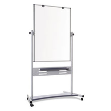 Load image into Gallery viewer, MasterVision® wholesale. Magnetic Reversible Mobile Easel, Horizontal Orientation, 70.8&quot; X 47.2&quot; Board, 80&quot; Tall Easel, White-silver. HSD Wholesale: Janitorial Supplies, Breakroom Supplies, Office Supplies.