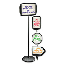 Load image into Gallery viewer, MasterVision® wholesale. Floor Stand Sign Holder, Arrow, 25x17 Sign, 63&quot; High, Black Frame. HSD Wholesale: Janitorial Supplies, Breakroom Supplies, Office Supplies.