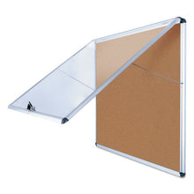 Load image into Gallery viewer, MasterVision® wholesale. Slim-line Enclosed Cork Bulletin Board, 47 X 38, Aluminum Case. HSD Wholesale: Janitorial Supplies, Breakroom Supplies, Office Supplies.