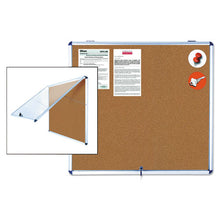 Load image into Gallery viewer, MasterVision® wholesale. Slim-line Enclosed Cork Bulletin Board, 47 X 38, Aluminum Case. HSD Wholesale: Janitorial Supplies, Breakroom Supplies, Office Supplies.