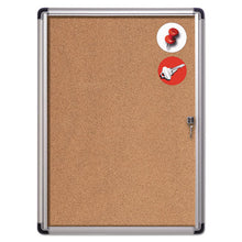 Load image into Gallery viewer, MasterVision® wholesale. Slim-line Enclosed Cork Bulletin Board, 28 X 38, Aluminum Case. HSD Wholesale: Janitorial Supplies, Breakroom Supplies, Office Supplies.