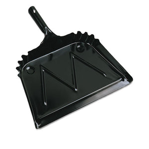 Boardwalk® wholesale. Boardwalk Metal Dust Pan, 12" Wide, 2" Handle, Black. HSD Wholesale: Janitorial Supplies, Breakroom Supplies, Office Supplies.