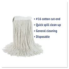 Load image into Gallery viewer, Boardwalk® wholesale. Boardwalk Cut-end Wet Mop Head, Cotton, #16, White, 12-carton. HSD Wholesale: Janitorial Supplies, Breakroom Supplies, Office Supplies.