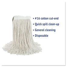 Load image into Gallery viewer, Boardwalk® wholesale. Boardwalk Cut-end Wet Mop Head, Cotton, No. 16 Size, White. HSD Wholesale: Janitorial Supplies, Breakroom Supplies, Office Supplies.