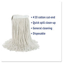 Boardwalk® wholesale. Boardwalk Cut-end Wet Mop Head, Cotton, White,