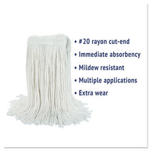 Load image into Gallery viewer, Boardwalk® wholesale. Boardwalk Cut-end Wet Mop Head, Rayon, No. 20, White, 12-carton. HSD Wholesale: Janitorial Supplies, Breakroom Supplies, Office Supplies.