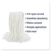 Load image into Gallery viewer, Boardwalk® wholesale. Boardwalk Cut-end Wet Mop Head, Rayon, No. 24, White, 12-carton. HSD Wholesale: Janitorial Supplies, Breakroom Supplies, Office Supplies.