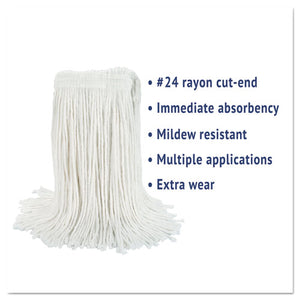 Boardwalk® wholesale. Boardwalk Cut-end Wet Mop Head, Rayon, No. 24, White, 12-carton. HSD Wholesale: Janitorial Supplies, Breakroom Supplies, Office Supplies.