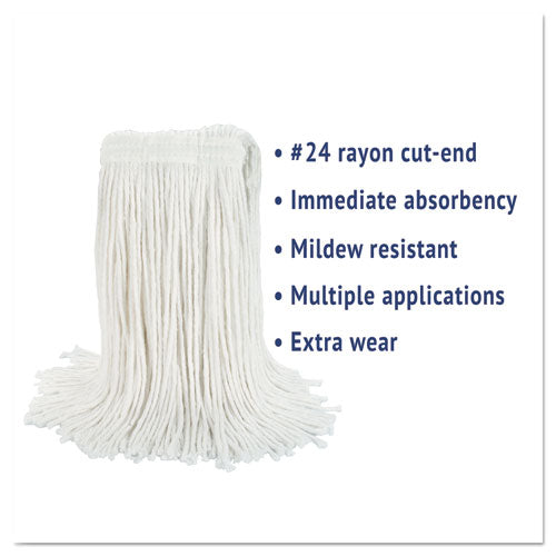 Boardwalk® wholesale. Boardwalk Cut-end Wet Mop Head, Rayon, No. 24, White. HSD Wholesale: Janitorial Supplies, Breakroom Supplies, Office Supplies.