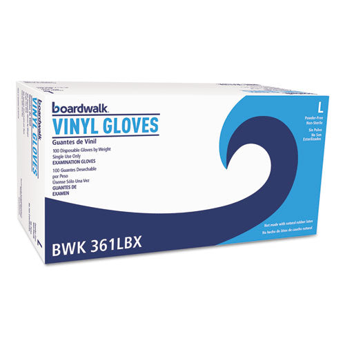 Boardwalk® wholesale. Boardwalk Exam Vinyl Gloves, Clear, Large, 3 3-5 Mil, 1000-carton. HSD Wholesale: Janitorial Supplies, Breakroom Supplies, Office Supplies.