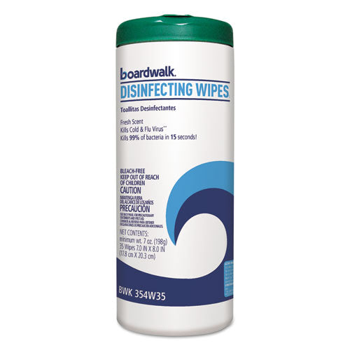 Boardwalk® wholesale. Boardwalk Disinfecting Wipes, 8 X 7, Fresh Scent, 35-canister, 12 Canisters-carton. HSD Wholesale: Janitorial Supplies, Breakroom Supplies, Office Supplies.