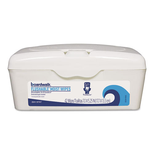 Boardwalk® wholesale. Boardwalk Flushable Moist Wipes, 7 X 5 1-4, Floral Scent, 42-tub, 12 Tubs-carton. HSD Wholesale: Janitorial Supplies, Breakroom Supplies, Office Supplies.