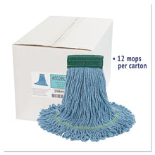 Load image into Gallery viewer, Boardwalk® wholesale. Boardwalk Super Loop Wet Mop Head, Cotton-synthetic Fiber, 5&quot; Headband, Medium Size, Blue, 12-carton. HSD Wholesale: Janitorial Supplies, Breakroom Supplies, Office Supplies.