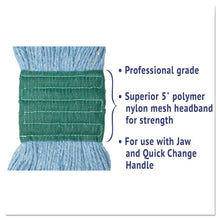 Load image into Gallery viewer, Boardwalk® wholesale. Boardwalk Super Loop Wet Mop Head, Cotton-synthetic Fiber, 5&quot; Headband, Medium Size, Blue, 12-carton. HSD Wholesale: Janitorial Supplies, Breakroom Supplies, Office Supplies.