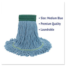 Load image into Gallery viewer, Boardwalk® wholesale. Boardwalk Super Loop Wet Mop Head, Cotton-synthetic Fiber, 5&quot; Headband, Medium Size, Blue, 12-carton. HSD Wholesale: Janitorial Supplies, Breakroom Supplies, Office Supplies.