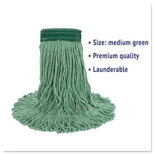 Load image into Gallery viewer, Boardwalk® wholesale. Boardwalk Super Loop Wet Mop Head, Cotton-synthetic Fiber, 5&quot; Headband, Medium Size, Green, 12-carton. HSD Wholesale: Janitorial Supplies, Breakroom Supplies, Office Supplies.