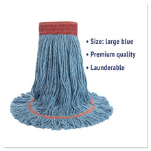 Load image into Gallery viewer, Boardwalk® wholesale. Boardwalk Super Loop Wet Mop Head, Cotton-synthetic Fiber, 5&quot; Headband, Large Size, Blue, 12-carton. HSD Wholesale: Janitorial Supplies, Breakroom Supplies, Office Supplies.