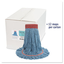 Load image into Gallery viewer, Boardwalk® wholesale. Boardwalk Super Loop Wet Mop Head, Cotton-synthetic Fiber, 5&quot; Headband, Large Size, Blue, 12-carton. HSD Wholesale: Janitorial Supplies, Breakroom Supplies, Office Supplies.