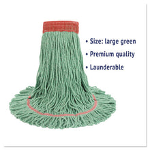 Load image into Gallery viewer, Boardwalk® wholesale. Boardwalk Super Loop Wet Mop Head, Cotton-synthetic Fiber, 5&quot; Headband, Large Size, Green, 12-carton. HSD Wholesale: Janitorial Supplies, Breakroom Supplies, Office Supplies.