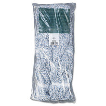 Load image into Gallery viewer, Boardwalk® wholesale. Boardwalk Mop Head, Floor Finish, Wide, Rayon-polyester, Medium, White-blue, 12-carton. HSD Wholesale: Janitorial Supplies, Breakroom Supplies, Office Supplies.