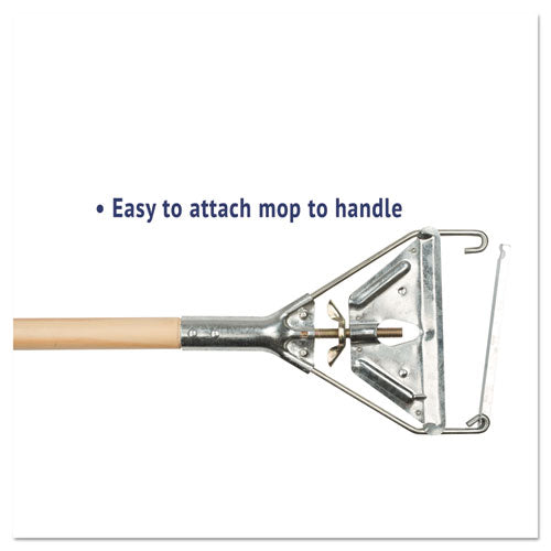 Boardwalk® wholesale. Boardwalk Quick Change Metal Head Mop Handle For No. 20 And Up Heads, 54" Wood Handle. HSD Wholesale: Janitorial Supplies, Breakroom Supplies, Office Supplies.