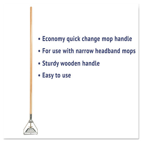 Boardwalk® wholesale. Boardwalk Quick Change Metal Head Mop Handle For No. 20 And Up Heads, 54" Wood Handle. HSD Wholesale: Janitorial Supplies, Breakroom Supplies, Office Supplies.