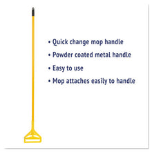 Load image into Gallery viewer, Boardwalk® wholesale. Boardwalk Quick Change Side-latch Plastic Mop Head Handle, 60&quot; Aluminum Handle, Yellow. HSD Wholesale: Janitorial Supplies, Breakroom Supplies, Office Supplies.