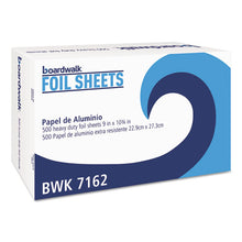 Load image into Gallery viewer, Boardwalk® wholesale. Standard Aluminum Foil Pop-up Sheets, 9&quot; X 10 3-4&quot;, 500-box, 6 Boxes-carton. HSD Wholesale: Janitorial Supplies, Breakroom Supplies, Office Supplies.