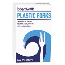 Load image into Gallery viewer, Boardwalk® wholesale. Boardwalk Mediumweight Polystyrene Cutlery, Fork, White, 100-box. HSD Wholesale: Janitorial Supplies, Breakroom Supplies, Office Supplies.