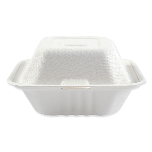 Boardwalk® wholesale. Boardwalk Bagasse Molded Fiber Food Containers, Hinged-lid, 1-compartment 6 X 6 X 3.19, White, 125-sleeve, 4 Sleeves-carton. HSD Wholesale: Janitorial Supplies, Breakroom Supplies, Office Supplies.