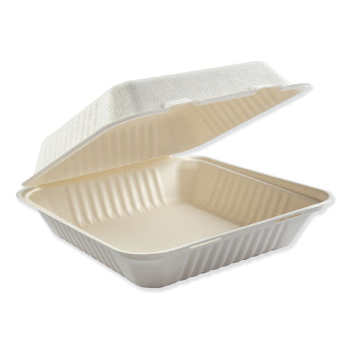 Boardwalk® wholesale. Boardwalk Bagasse Molded Fiber Food Containers, Hinged-lid, 1-compartment 9 X 9 X 3.19, White, 100-sleeve, 2 Sleeves-carton. HSD Wholesale: Janitorial Supplies, Breakroom Supplies, Office Supplies.
