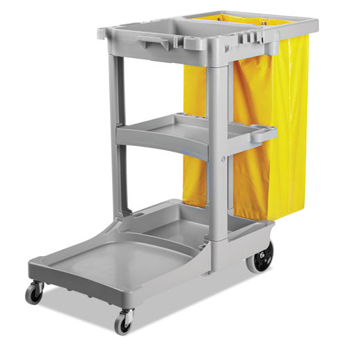 Boardwalk® wholesale. Boardwalk Janitor's Cart, Three-shelf, 22w X 44d X 38h, Gray. HSD Wholesale: Janitorial Supplies, Breakroom Supplies, Office Supplies.