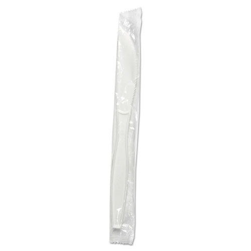 Boardwalk® wholesale. Boardwalk Heavyweight Wrapped Polypropylene Cutlery, Knife, White, 1,000-carton. HSD Wholesale: Janitorial Supplies, Breakroom Supplies, Office Supplies.