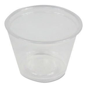Boardwalk® wholesale. Soufflé-portion Cups, 1 Oz, Polypropylene, Clear, 20 Cups-sleeve, 125 Sleeves-carton. HSD Wholesale: Janitorial Supplies, Breakroom Supplies, Office Supplies.