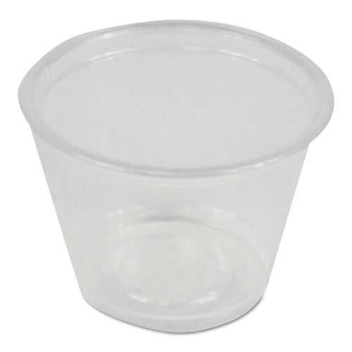 Boardwalk® wholesale. Soufflé-portion Cups, 1 Oz, Polypropylene, Clear, 20 Cups-sleeve, 125 Sleeves-carton. HSD Wholesale: Janitorial Supplies, Breakroom Supplies, Office Supplies.