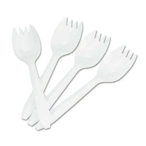 Boardwalk® wholesale. Boardwalk Mediumweight Polypropylene Cutlery, Spork, White, 1000-carton. HSD Wholesale: Janitorial Supplies, Breakroom Supplies, Office Supplies.