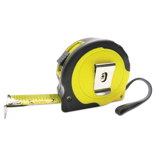 Boardwalk® wholesale. Boardwalk Easy Grip Tape Measure, 25 Ft, Plastic Case, Black And Yellow, 1-16" Graduations. HSD Wholesale: Janitorial Supplies, Breakroom Supplies, Office Supplies.