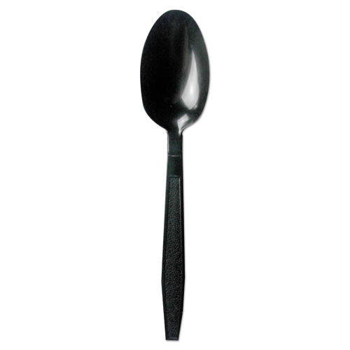 Boardwalk® wholesale. Boardwalk Heavyweight Polypropylene Cutlery, Teaspoon, Black, 1000-carton. HSD Wholesale: Janitorial Supplies, Breakroom Supplies, Office Supplies.