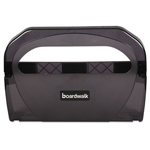 Boardwalk® wholesale. Boardwalk Toilet Seat Cover Dispenser, 17.25 X 3.13 X 11.75, Smoke Black. HSD Wholesale: Janitorial Supplies, Breakroom Supplies, Office Supplies.